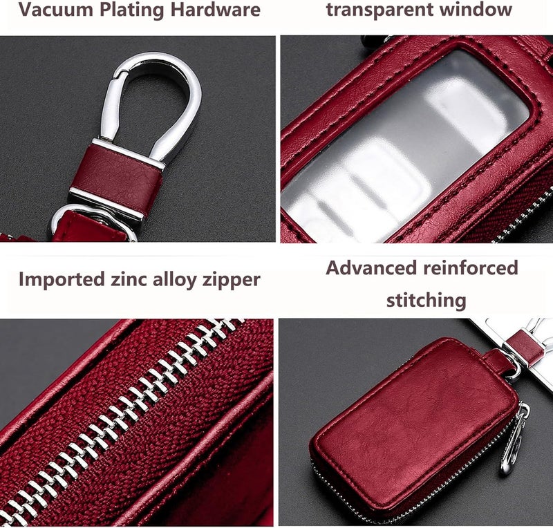 vvag Premium Car Key Fob Case Genuine Leather Car Smart Key fob Holder Car Remote Keychain Bag Universal - Image 3